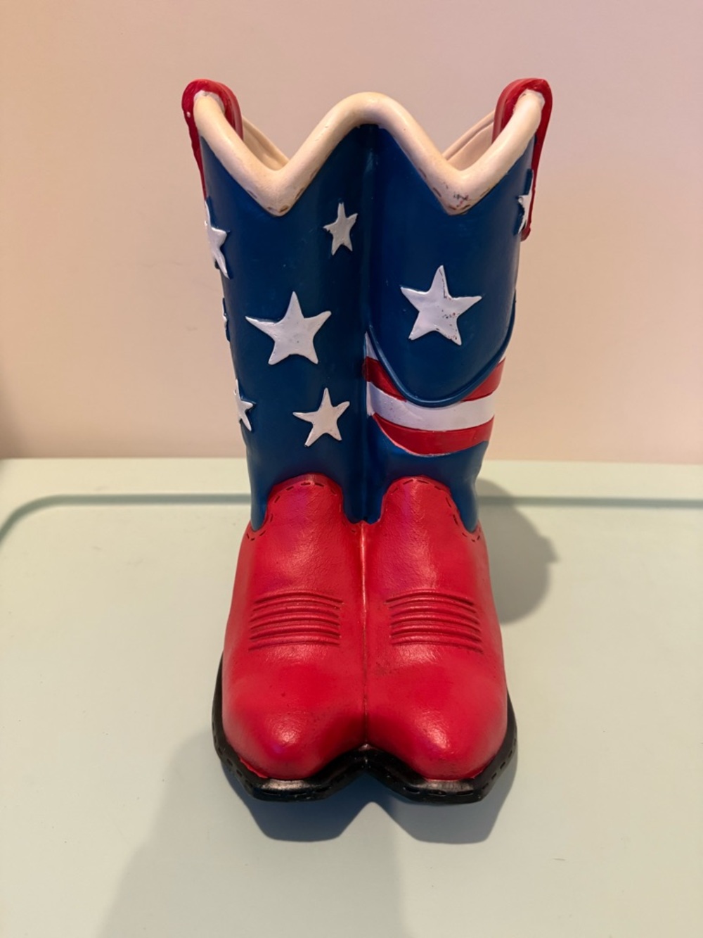 Super Cute Patriotic Cowboy Boots Decoration/Vase- NWT